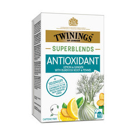 Twinings Superblends Antioxidant, Лимон и джинджифил с корен от репей и копър 18 х 2 г