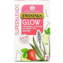 Twinings Superblends Glow, Ягода и краставица със зелен чай и алое вера 18 х 2 г