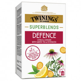 Twinings Superblends Defence, Цитрус и джинджифил със зелен чай и ехинацея 18 х 2 г